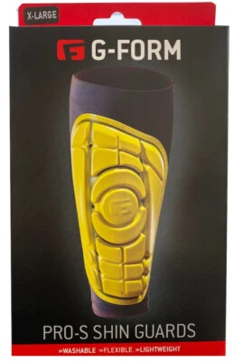 G-Form Pro-S Shine Guards Schienbeinschoner Gelb Schwarz Fußball Neu & Ovp