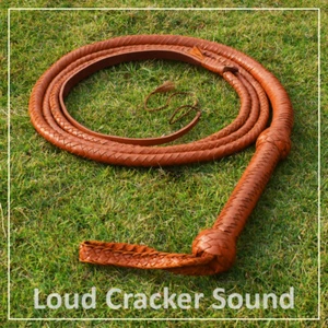 4 to 10 Feet Long  Bullwhip Cow Hide Leather  12 Plaits Whip Loud Sound Cracking - Picture 1 of 2