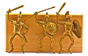 Jecsan - 12 Mounted Romans - unpainted 60mm plastic - pose distribution varies - Picture 1 of 1