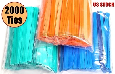 NiftyPlaza 2000 Twist Ties 4 Inch Length Plastic Coated No Rip Paper Ties Cello  - Image 1 of 4