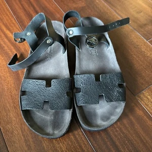 Fantasy Sandals Marina Women's 37 Black Leather From Nordstrom - Picture 1 of 4
