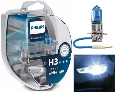 Philips Diamond Blanco 5000K H3 55W Dos Bombillas Luz Antiniebla Repuesto Stock Actualización Foto 1 de 4