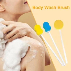 Contoured Long Handled Bath Sponge on a Stick to Aid Bathing Washing S3O3 - Picture 1 of 15