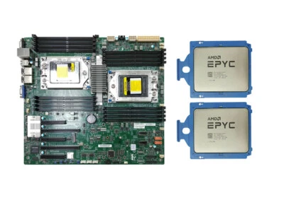 Supermicro H11DSi E-ATX Motherboard With 2x AMD EPYC 7551 64C/128T DDR4 2666 - Image 1 of 4