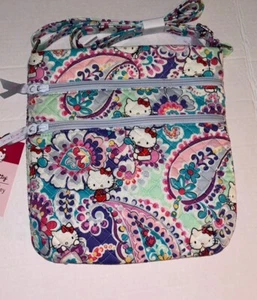 New Vera Bradley Hello Kitty Paisley Triple Zip Hipster Crossbody Bag Purse - Picture 1 of 18