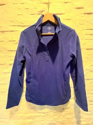 NUEVO SIN ETIQUETAS Para mujeres ST. JOHN'S BAY 1/4 Cremallera L/S Polar Pullover Chaqueta Bolsillos Azul S Foto 1 de 4