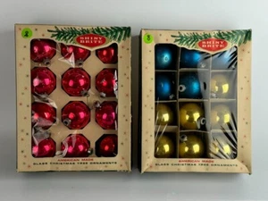 24 Vintage 2" Shiny Brite * MADE IN USA Mixed Ornaments w/ Boxes - Picture 1 of 5