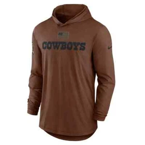Dallas Cowboys Nike Salute To Service Lightweight Long Sleeve Hoodie T-Shirt NFL - Picture 1 of 3