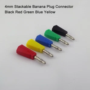 Conector de enchufe banana apilable de 4 mm negro rojo verde azul amarillo - Imagen 1 de 5