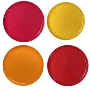 7" Plastic Dinner Plates, Reusable & Unbreakable "Set of 4" Multi Colors - Picture 1 of 10