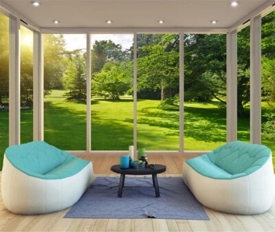 3D Sunshine Green Lawn Forest Self-Adhesive Wall Murals Poster XXL Wallpaper - Image 1 of 4