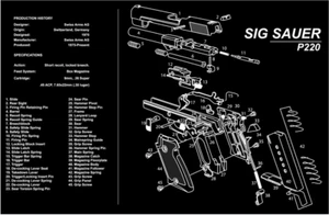 Para pistola Sig Sauer P220 pistola arma banco limpieza armadores banco mouse alfombrilla para juegos - Imagen 1 de 1