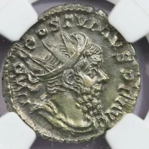 260-269 AD Romano-Gallic Empire BI Double-Denarius Postumous NGC XF B-8 - Picture 1 of 3