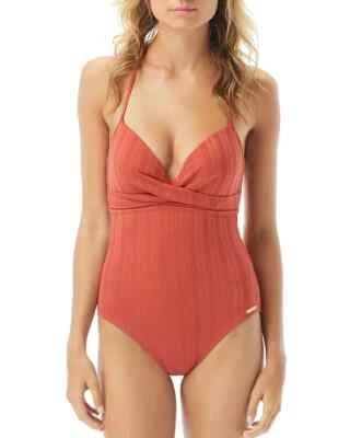 Vince Camuto Wrap-Front Molded Cup One Piece Swimsuit L117801 Womens Size 12 - Изображение 1 из 4