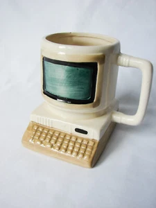 Vintage Banning 18 oz Mug 1992 Retro Desktop Computer - Picture 1 of 8