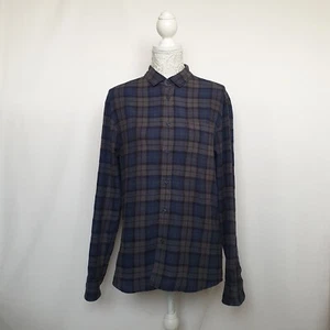 Criminal South Coast Shirt Men Medium Check Blue Regular Fit Party - Picture 1 of 11