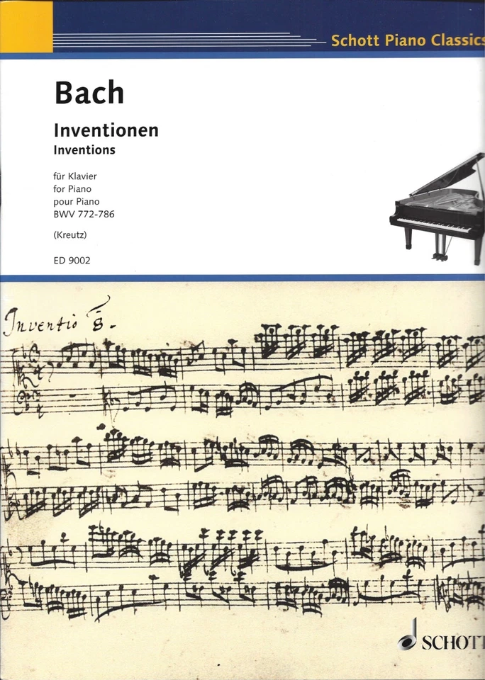 Bach 2 Part Inventions  BWV 772-786  Piano Schott ed, Softcover - Image 1 of 1