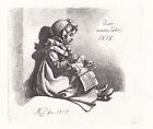 Neujahr 1818 Mädchen Kalender Johann Adam Klein Radierung etching Jahn 202