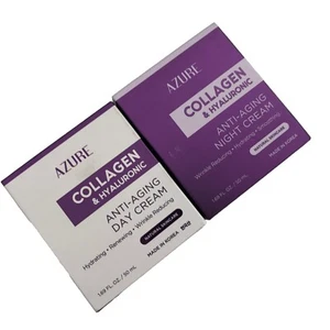 New Azure Collagen & Hyaluronic Anti-Aging Day Cream Night Cream 2 x 1.69 ml - Picture 1 of 1
