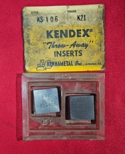 KENNAMETAL KENDEX KS106 Grade K21 Indexable Carbide Inserts - NEW Pack of 2 - Picture 1 of 4