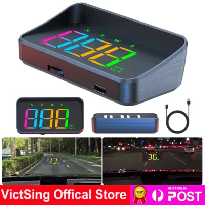 Universal Car HUD GPS Speedometer Head Up Display MPH KMH Speed Projector Alarm - image 1 of 4