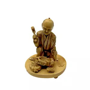 19th Century Japanese Carved Figures Sting Chisel Carver Broken Asian Antique - Picture 1 of 8
