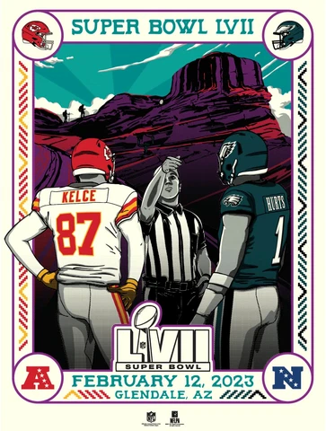 Phenom Gallery Superbowl LVII Chiefs v. Eagles Matchup 18"x 24" Serigraph Cover