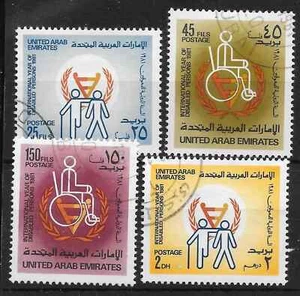 UNITED ARAB EMIRATES SG130/3 1981 INTERNATIONAL YEAR OF DISABLED SET USED - Picture 1 of 1