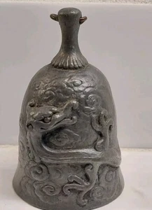 Japanese Antique Temple Shrine Bell Edo Period Dragon Design Bell - Picture 1 of 6