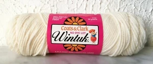 Vintage Coats & Clark Wintuk Acrylic 4 Ply Yarn - 1 Skein Color Off White #4 - Picture 1 of 3