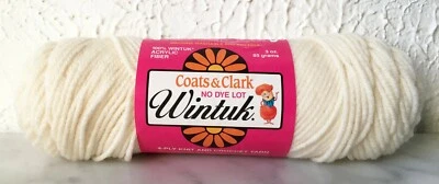 Vintage Coats & Clark Wintuk Acrylic 4 Ply Yarn - 1 Skein Color Off White #4 - Image 1 of 3