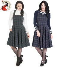 mustard tartan pinafore dress