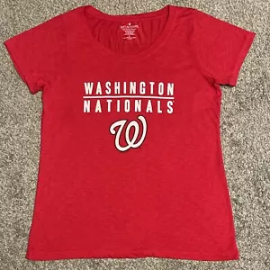 Washington Nationals Women’s Large Crewneck T-Shirt Red NWOT - Picture 1 of 3