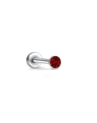 Threadless Labret Push Pin Nose Ring Steel Monroe Stud 1mm Tiny CZ 18G 20G - Image 1 of 2