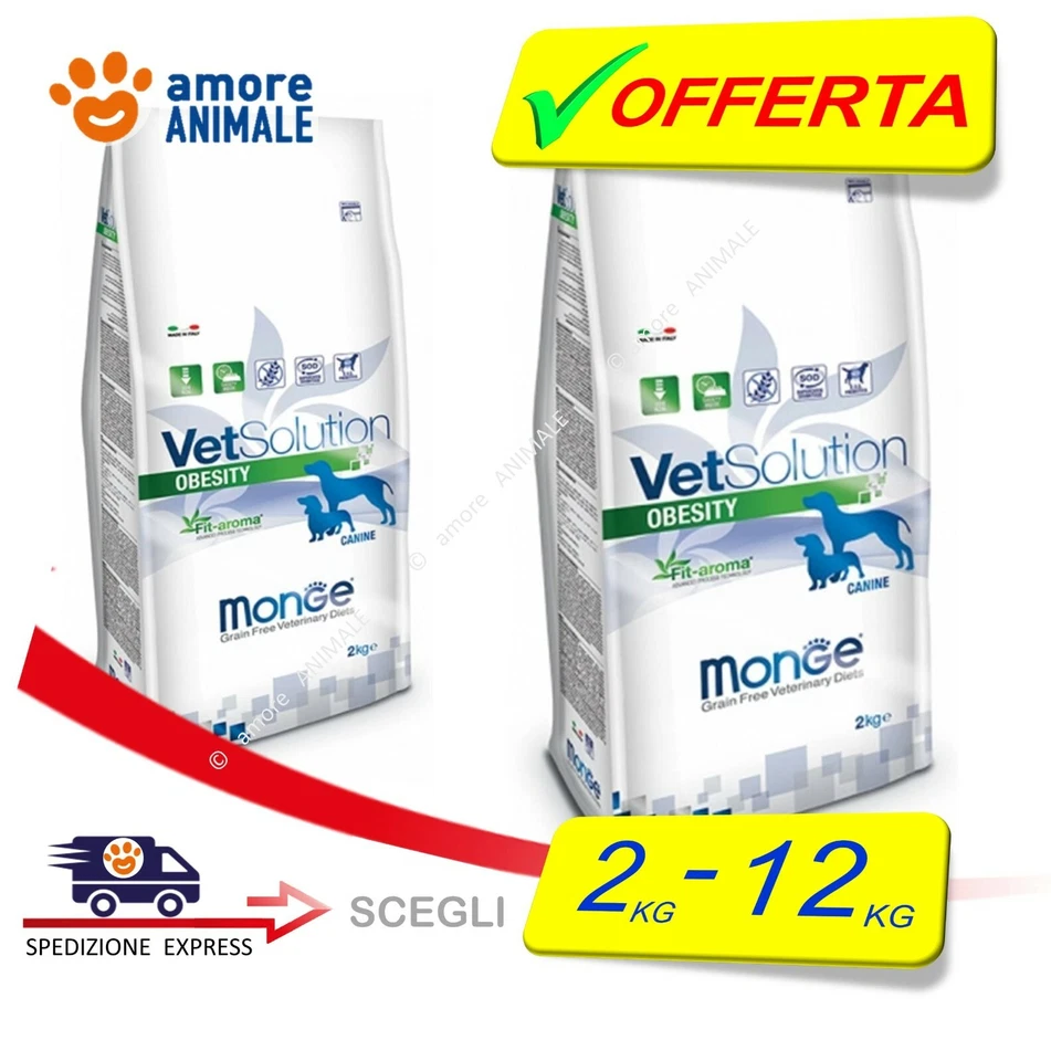 Monge VetSolution OBESITY  2 / 12 kg per CANI - Riduzione dell'eccesso di peso - Imagen 1 de 1