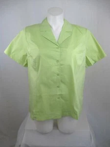 Denim & Co  Size 2X  Short Sleeve Solid Color Cotton/Polyester Shirt in Honeydew - Picture 1 of 3