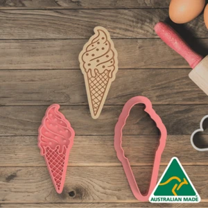 Estampilla y cortadora de galletas de cono de helado - Imagen 1 de 3
