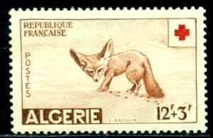 1957 Wild animals,Red Cross, Fennec fox,Vulpes zerda,Algeria,Mi.365,MNH - Picture 1 of 1