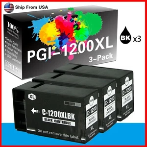 3Pack Canon PGI-1200XL Black Ink Cartridge for MAXIFY MB2120 MB2320 Printer - Picture 1 of 2