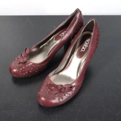 Bongo Women's 7 Clean Sweep Maroon Red Retro Burlesque High Heels Pumps - Image 1 of 4