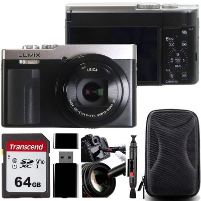 Panasonic Lumix ZS99 30X Optical Zoom Digital Camera Silver Basic Camera Bundle - Image 1 of 4