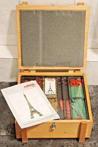 Märklin Nº 1089 Caja de construcción grande de metal "Torre Eiffel" rareza en caja de madera original - Imagen 1 de 7