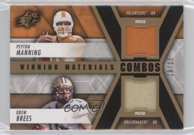 2014 SPx Winning Materials Combos /25 Drew Brees Peyton Manning #WC-PD Patch HOF - Image 1 of 2