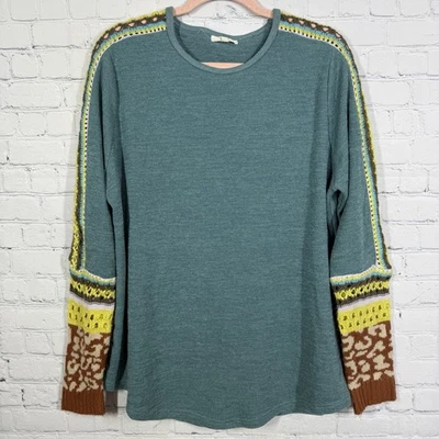 Easel Indiana Dunes Crochet Sweater Womens Large Knit Boho Chic Oversized Casual - Image 1 of 4