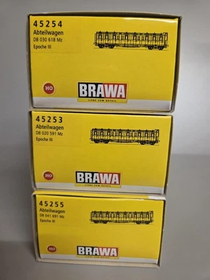 Brawa H0 3x Abteilwagen DB Epoche 3 - 45255 45254 45253 aus unserer Sammlung - Bild 1 von 2