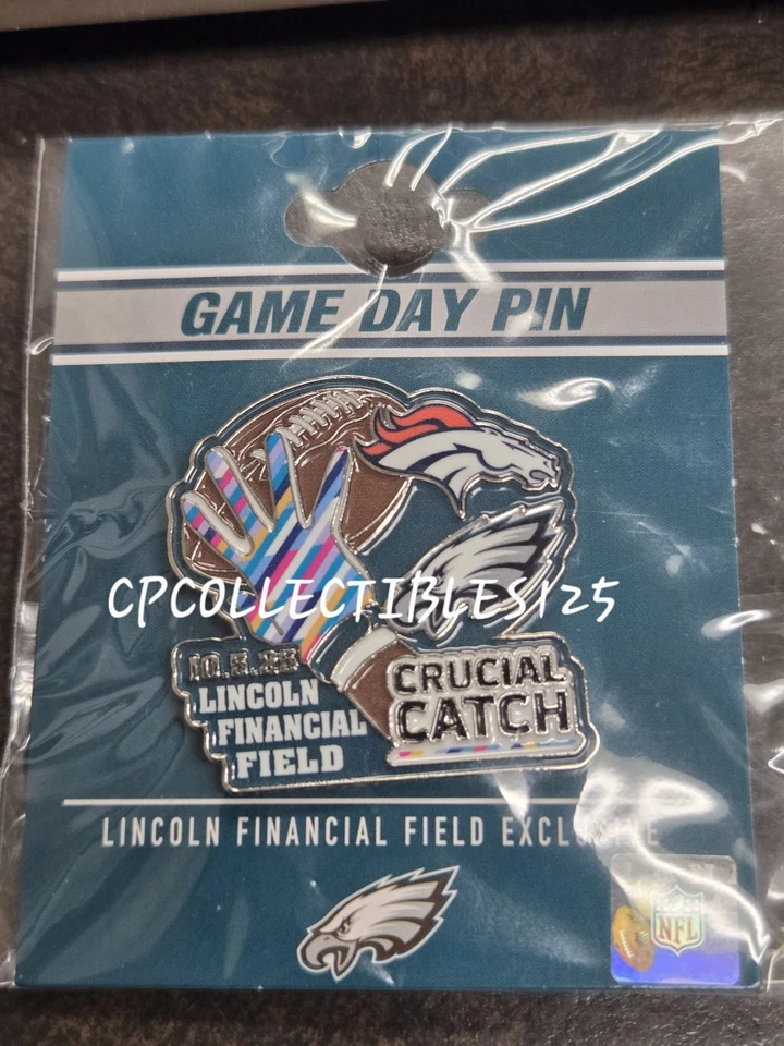 Prendedor del día del juego Denver Broncos VS PHILADELPHIA EAGLES 21/09/2025 NUEVO Foto 1 de 1