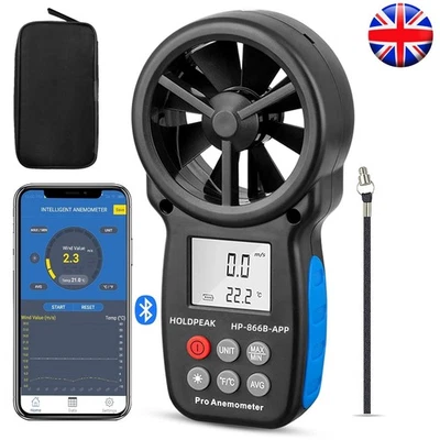 Bluetooth Digital Anemometer Wind Speed Meter Handheld Wind Temperature Tester - Image 1 of 4