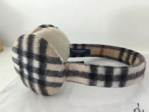 Paraorecchie Burberry donna in cashmere Nova check shearling usati in ottime condizioni M45 - Foto 1 di 7