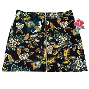 Gonna donna nuova con etichetta Inc Anna Sui floreale davanti zip fantasia elasticizzata taglia 14 - Foto 1 di 13