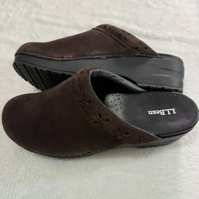 LL Bean Womens Brown Suede Slip On Clogs Shoes Size 10M - Image 1 of 4